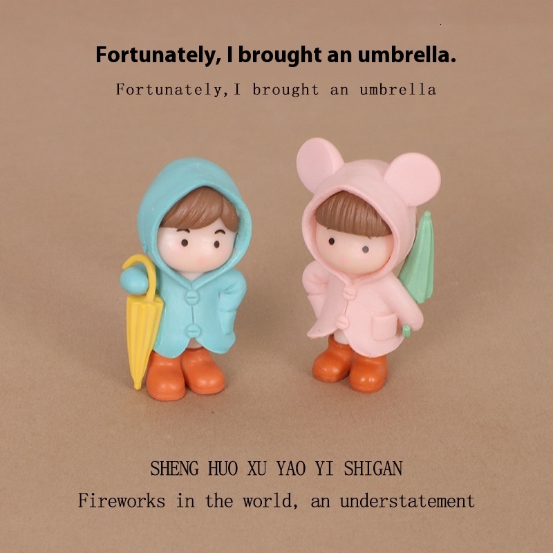 Cartoon Creative Mini Cute Dog Umbrella Girl Boy Plastic Crafts Home Decor Car Ornament
