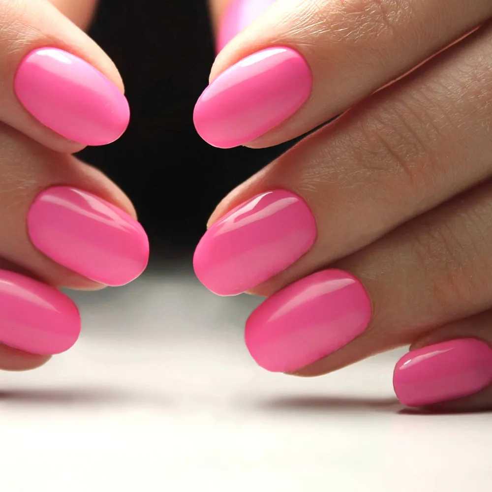 24 shiny wine red oval shaped short fake nails designed for DIY finger tip manipulation tools W240905