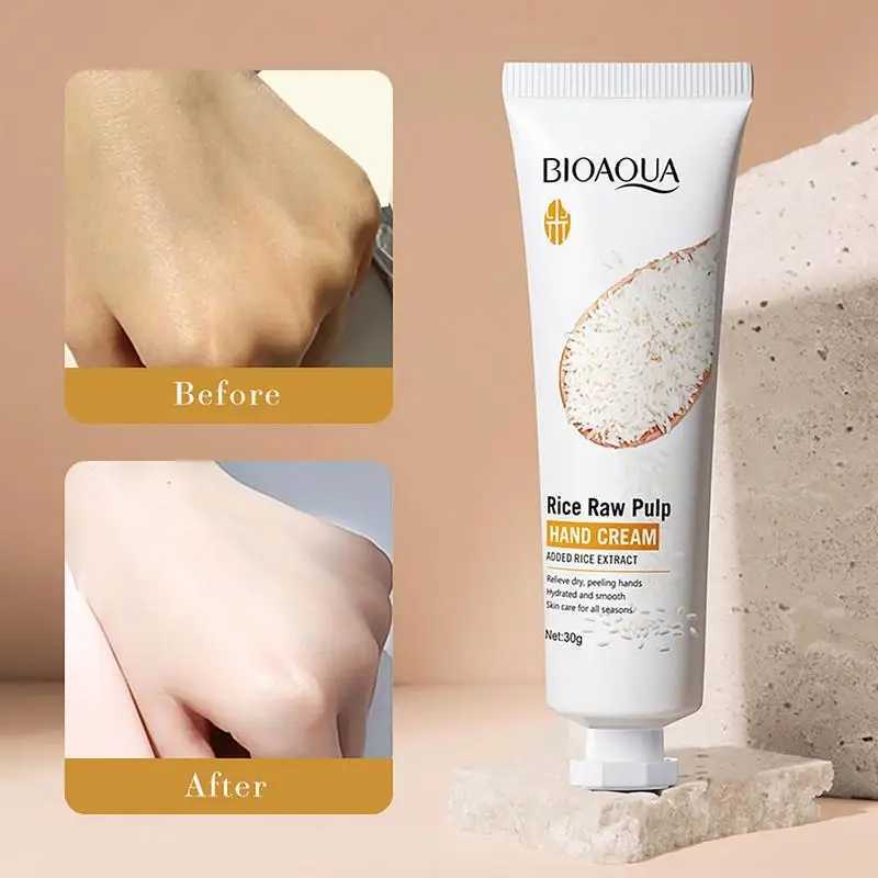Rejuvenating Hand Cream Rice Raw Pulp Hydration Hand Cream Moisturizer 30g Ultra Moisturizing Hand Cream For Women Rough Hands M240906