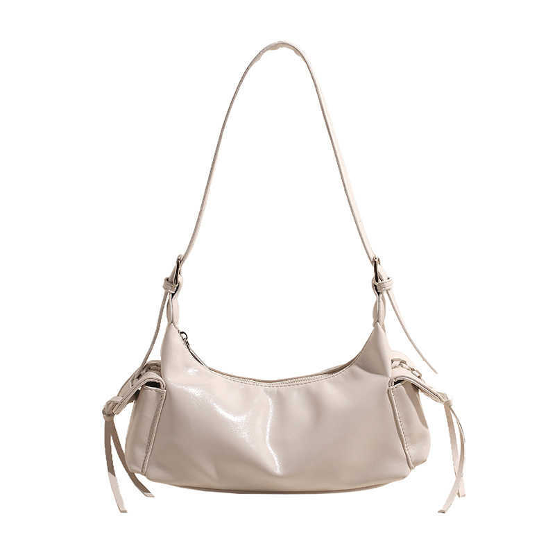 Red soft leather commuting bag new women's new style spicy girl style motorcycle armpit shoulder bag 240915