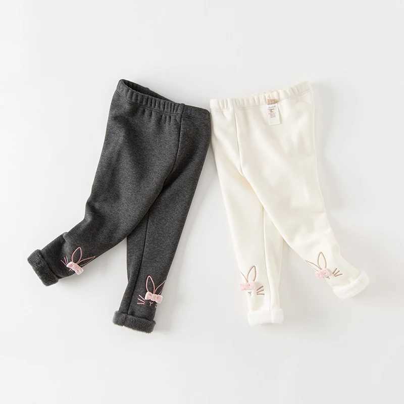 Dave Bella Childrens Plush Pants Autumn Winter Girls Casual Fashion Tight Pants Leggings Cute Sport Outdoor DB4238121 Y240906