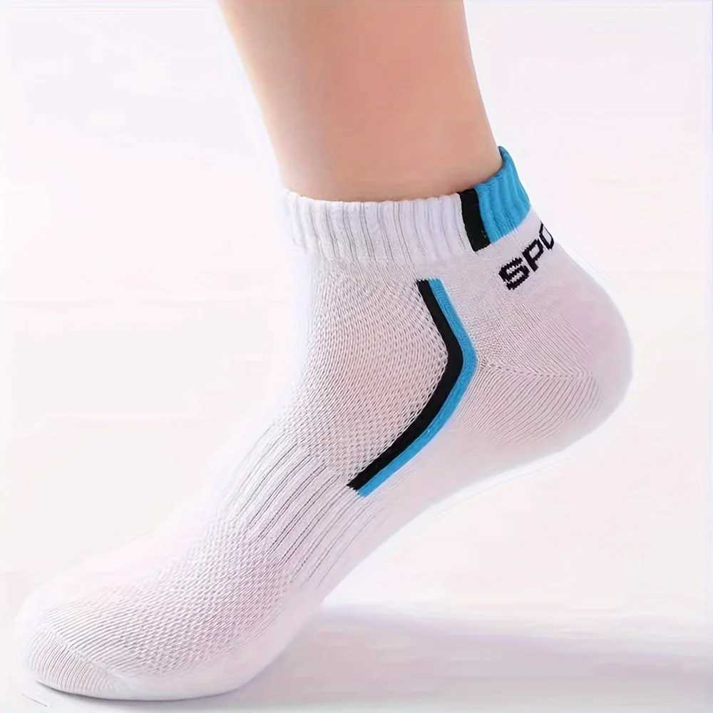 10/20/30 pairs of mens simple striped pattern lined ankle socks breathable soft sweat socks W240905
