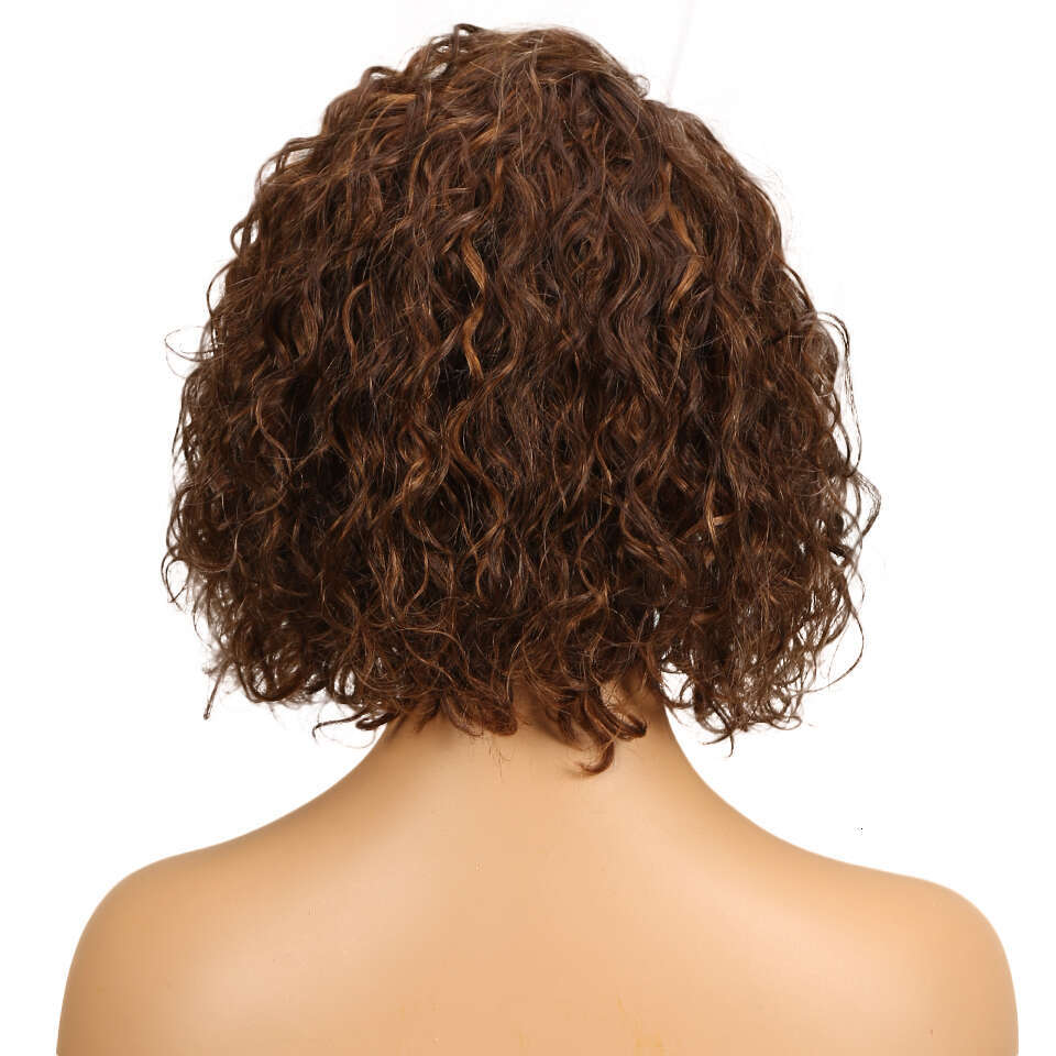 Trueme Hair Colored Water Curly Bob Human Wigs For Women Ombre Blonde Brazilian Deep Wave Lace Part Wig