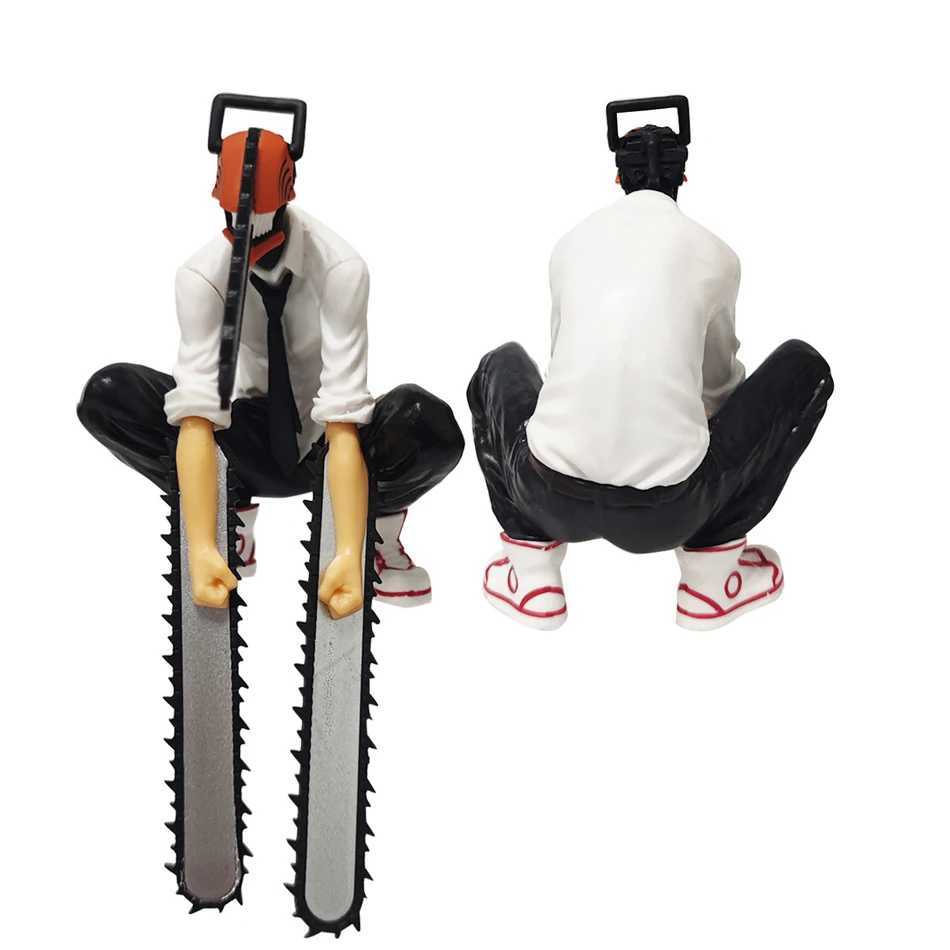 18CM Anime Chain Saw Man Danjitu PVC Chain Saw Helmet Activity Power Makima Model Toy Boy Series Decorative Gift W240905