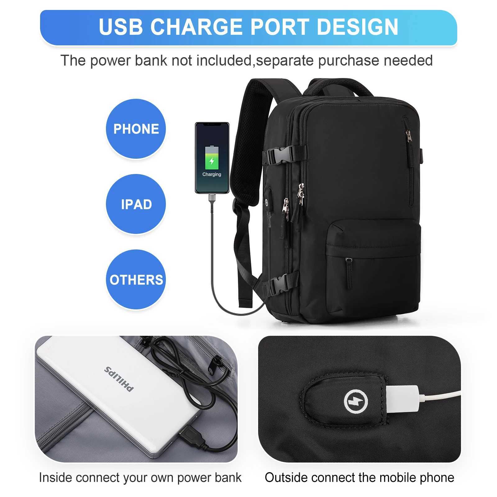 Travel Laptop Backpack Business Anti Theft Durable Carry on Backpack with Usb Port Water Resistant College Bag for Men Women 240906