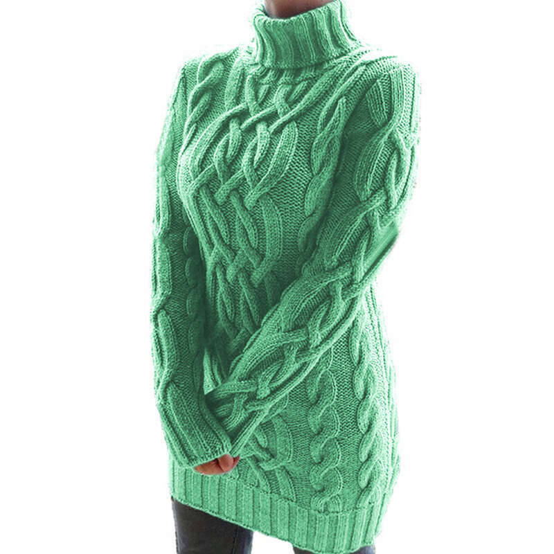 Sweaters Women's knitwear Autumn and winter thickened double lapels thick thread Fried Dough Twists dress