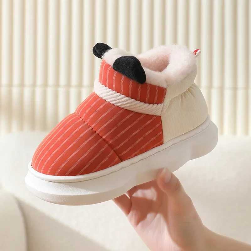 New Fashion Girls Boys Short Boots Solid Color Children Classic Plaid Snow Boots Warm Plush Kids Shoes Unisex Sock Boots M240906