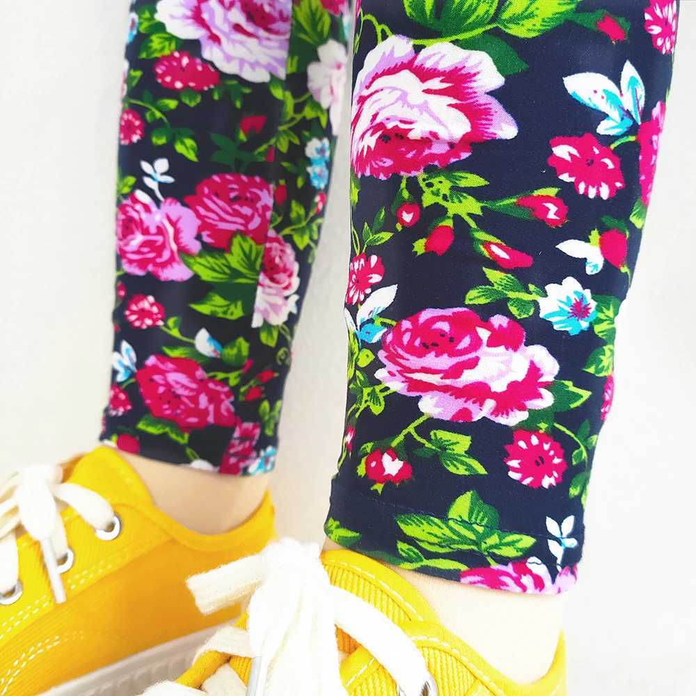 Kids Clothes Girl Legging Spring Autumn Baby Girls Print Flower Pants Summer Children Stretch Slim Trousers 2-11 Years Y240906