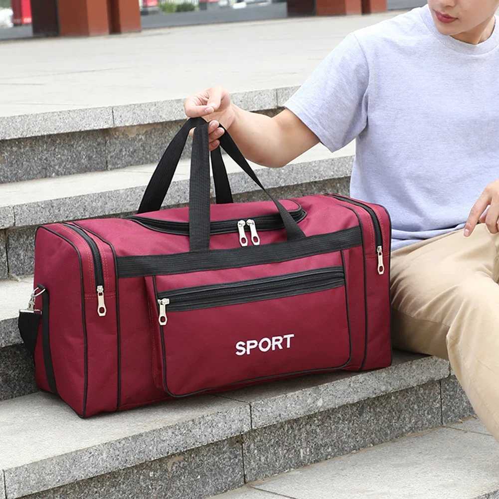 Portable fitness bag large capacity yoga sports backpack waterproof Oxford zipper mens yoga sports travel backpack W240906