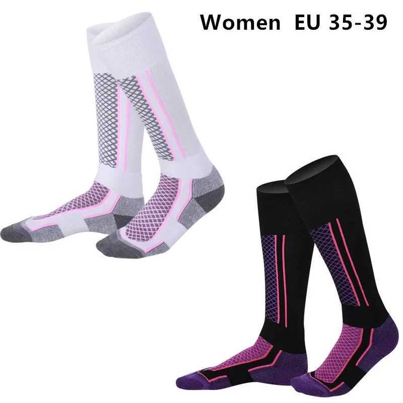 Winter Men Women Warm Ski Socks Thicker Cotton Sports Snowboard Cycling Soccer Socks High Elastic Thermal Socks Y240906
