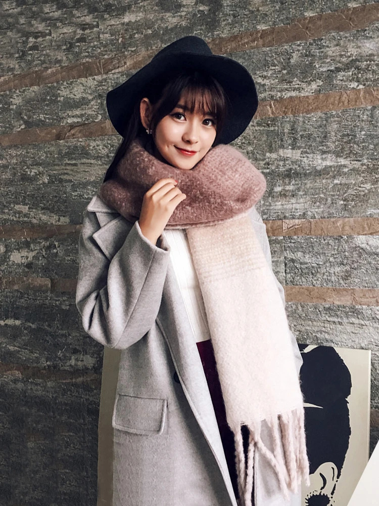 Free delivery womens knitted winter vintage plaid scarf imitation cashmere Pashmina warm scarf Pareo Foulard unprinted good package shawl 240923