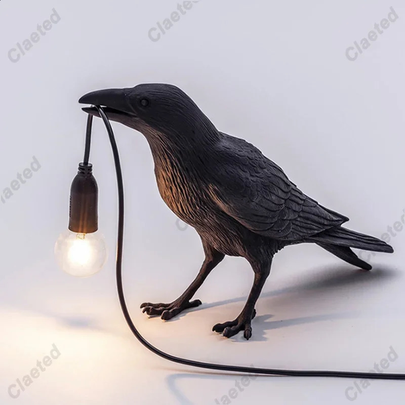 Resin Lucky Bird Crow Wall Light Table Light Night Light Bedroom Living Room Wall Light Home Decoration 240905