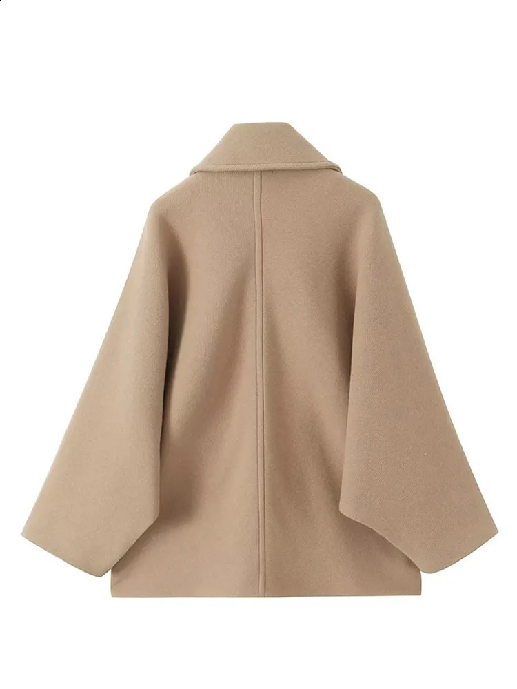 Fashion Lapel Solid Coat For Women Spring Long Sleeve Single Breasted Pocket Jacket Female High Street Chic Lady Outerwear 240904