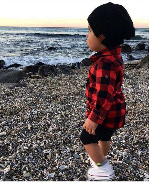 Child Kids Boys Girls Long Sleeve Plaid Check Tops Blouse Casual Clothes Y240906