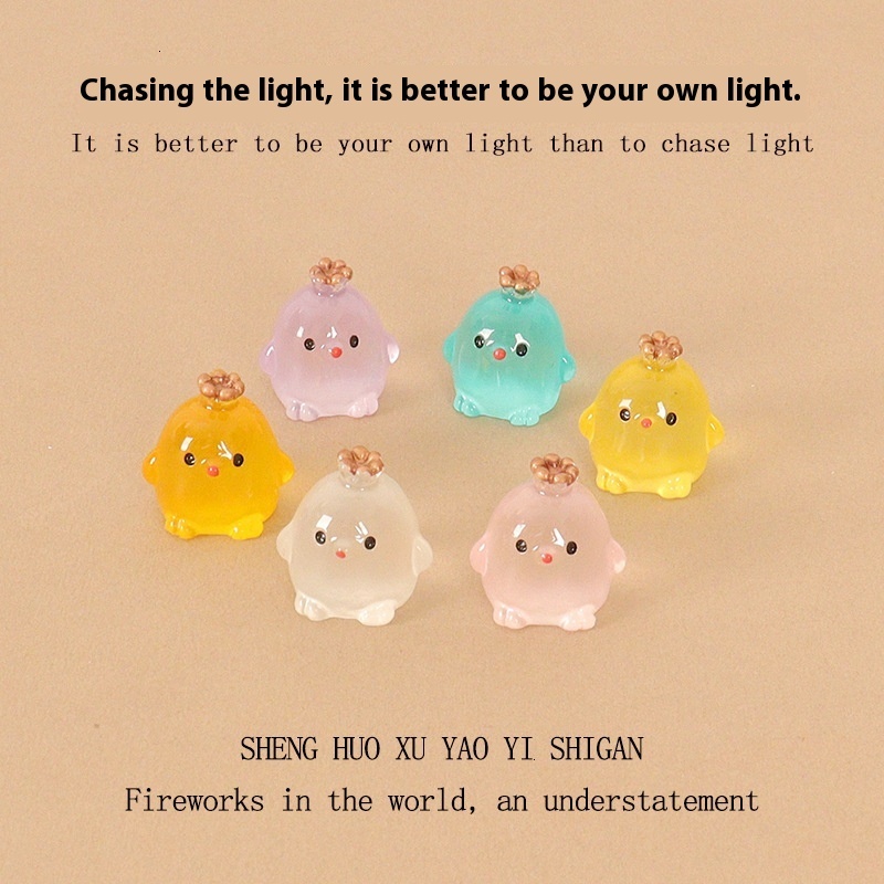 Elegant Lighted Chick Figure Adorned with Regal Crown - Unique Resin Craftsmanship Enriches Any Space's Aesthetic Appeal