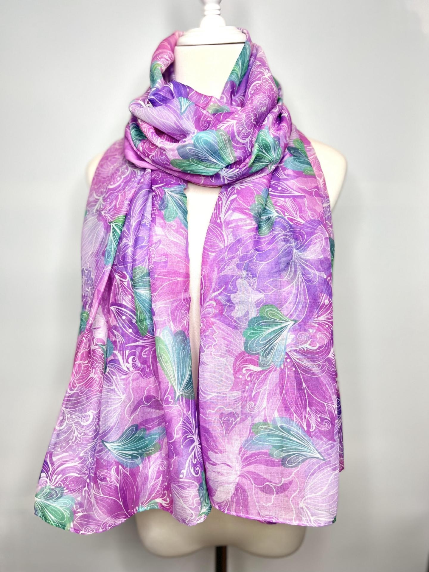 Autumn/Winter Fashion Artistic Floral Wool Pashmina Scarf for Women