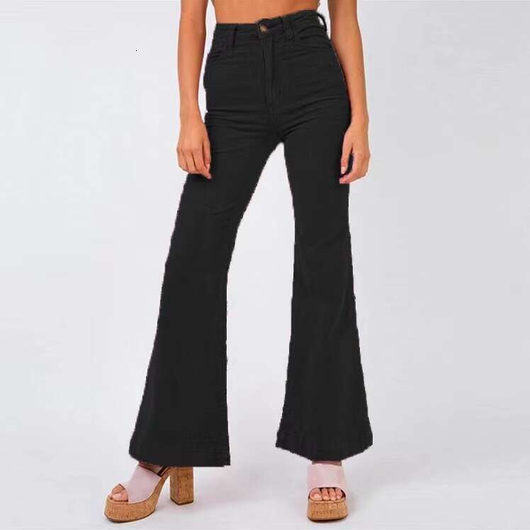 2024 Spring Fashion New Corduroy Bellbottom Wide Leg Pants, Women's Street Solid Color Casual