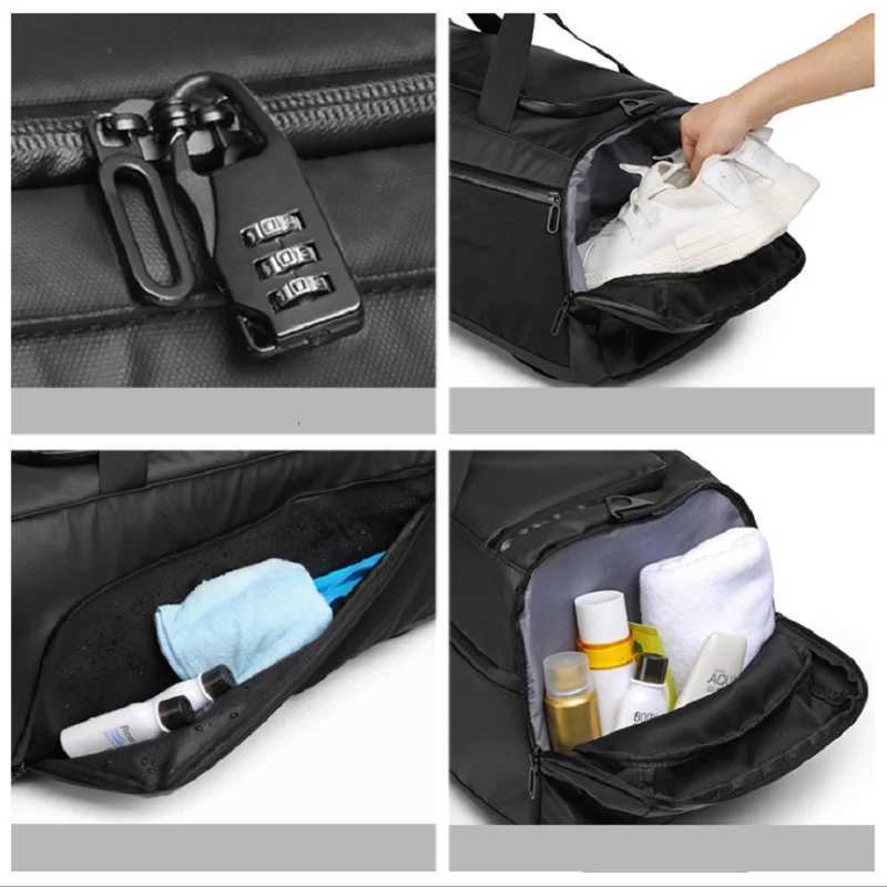 Mens fitness bag large capacity training fitness exercise sports bag backpack dry and wet yoga bag business travel bag with shoes W240906