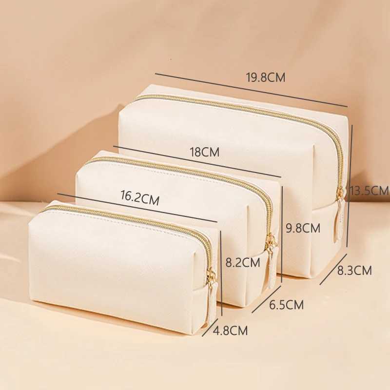 Womens makeup bag waterproof PU leather solid color makeup bag travel portable washing toilet storage bag organizer wallet 2023 W250109