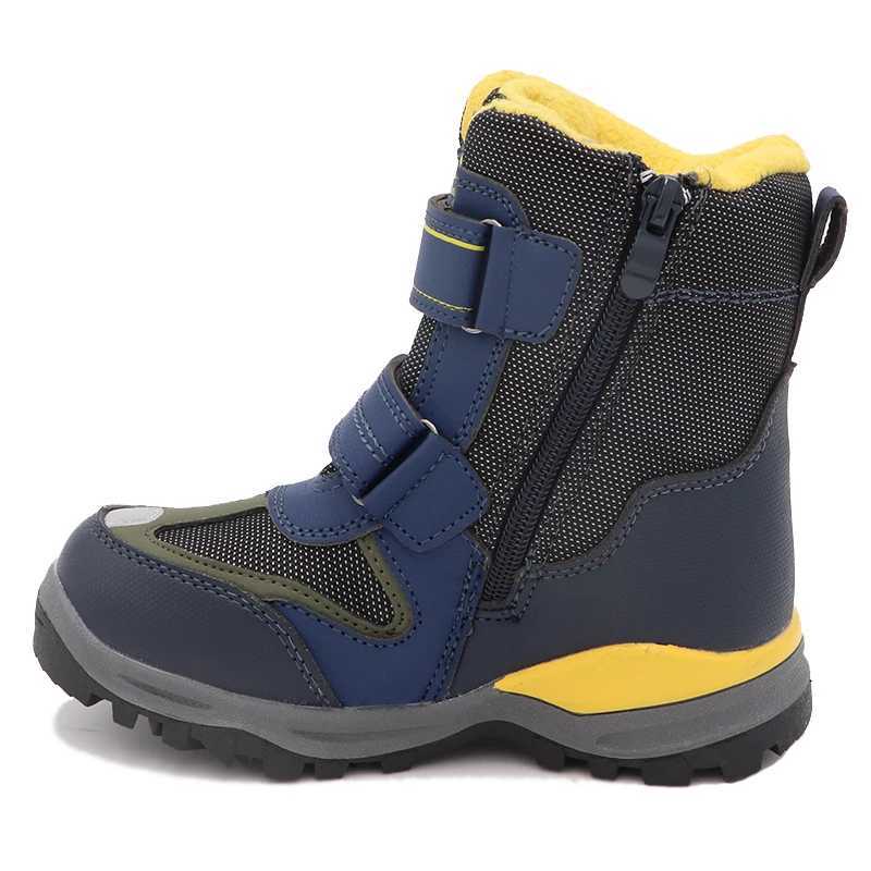 Cute eagle Boys Winter Boots New Waterproof Warm Wool Mid-Calf Children Snow Boots Kids Winter Plush Rubber Boots EU 27-32 M240906