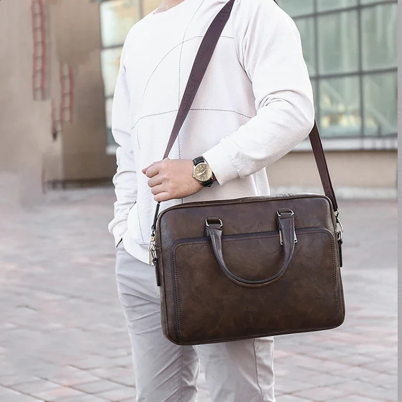 Business Handbag y Bag Notebook Mens Executive briefcase handbag Leather Womens 240906
