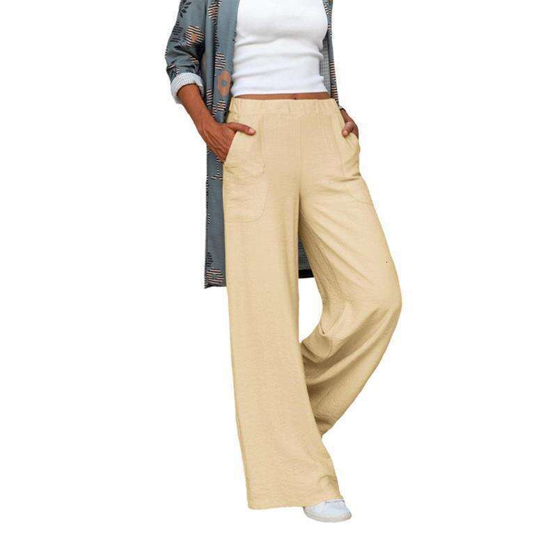 2024 autumn/winter oversized women's draped casual pants, solid color elastic waist loose wide leg pants