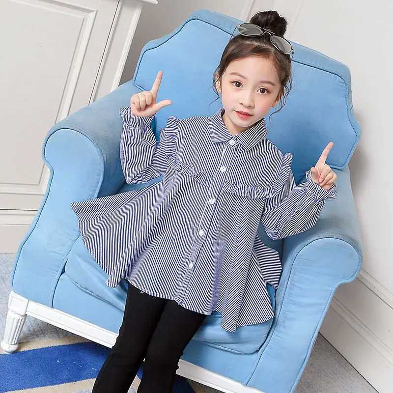 Kids Girls Shirt Tops Clothes Children Baby Girls Korean Fashion Cotton Top T-shirt Clothing Blouse Infant Shirts Chemise Q536 Y240906