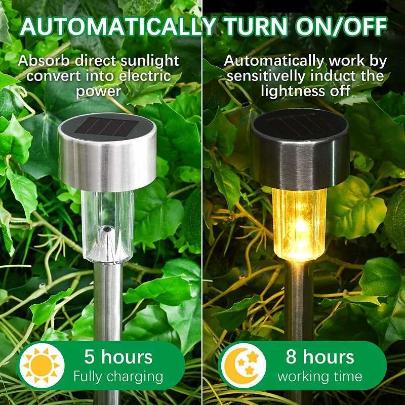 4Pack Solar Garden Light Outdoor Solar Powered Lamp Lantern Waterproof Landscape Lighting For Pathway Patio Yard Lawn Decoration Y240906