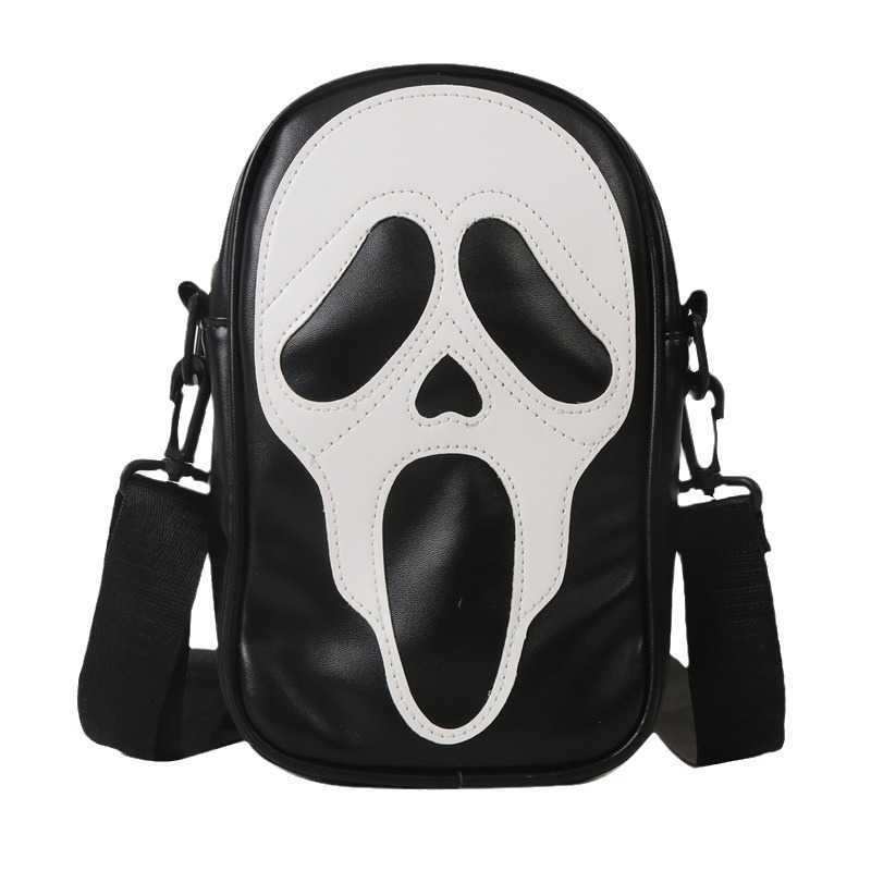 Skull Bag Personalized Funny Ghost Shoulder Bag Halloween Women's Crossbody Bag Phone Small Square Bag 240915
