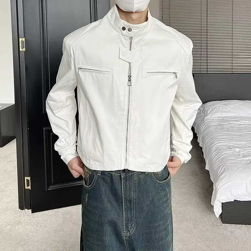 High-end Feeling Cropped Jacket For Men Korean Trendy Brand Loose Fit Jacket Stand Collar Sensible Design Y240906