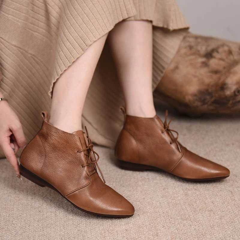 Womens Flat Ankle Chelsea Boots Pointed Toe Designer Fashion Walking Shoes 2024 Winter New Trend Lace Dress Zapatillas Women CL240906