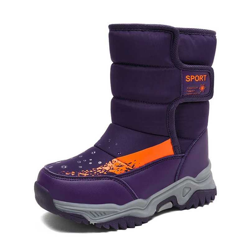 YISHEN Winter Children Shoes Warm Plush Waterproof Non-Slip Snow Boots For Kids Rubber Sole Fashion Outdoor Boys Girls Shoes M240906