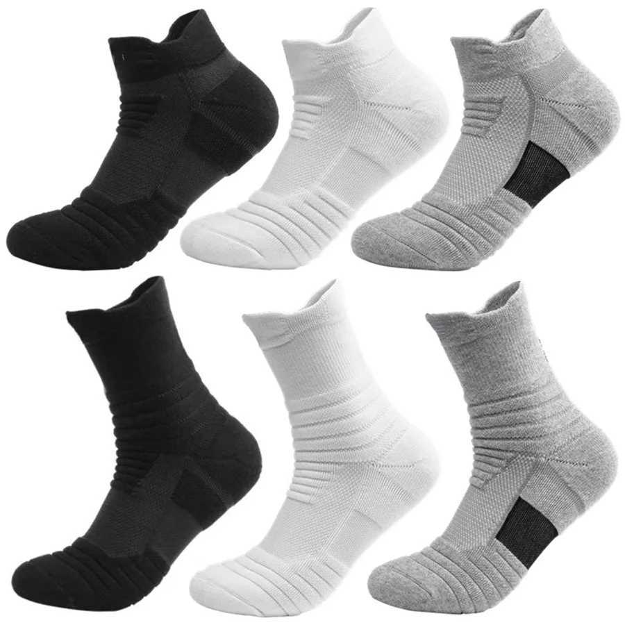 3 Pairs Anti-slip Football Socks Men Women Cotton Sock Short Long Tube Soccer Basketball Sport Socks Breathable Deodorous Socks Y240906