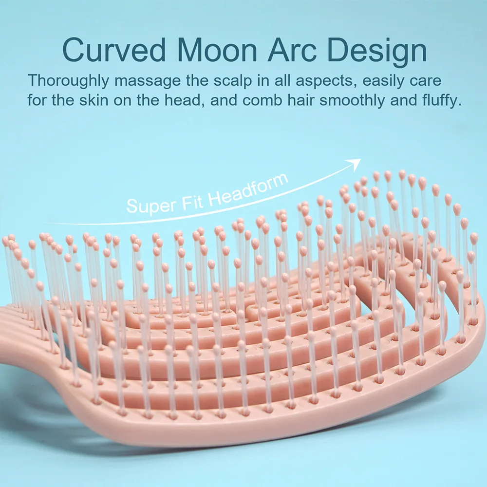 Curved hollow hair comb comb High cranial head massage fluffy comb hair comb wig comb