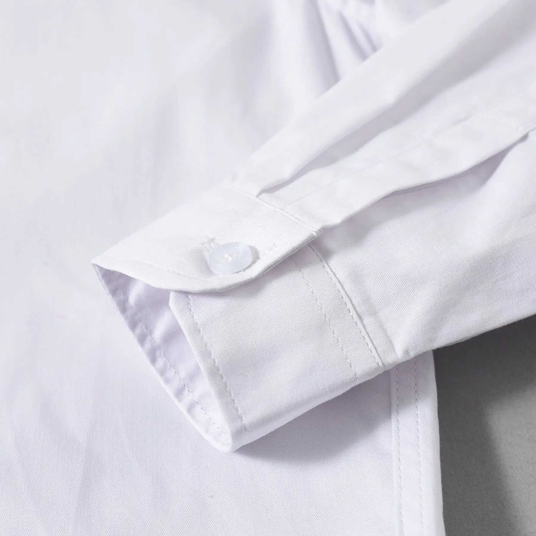 Children Long Sleeve White Shirts School Uniforms Y240906