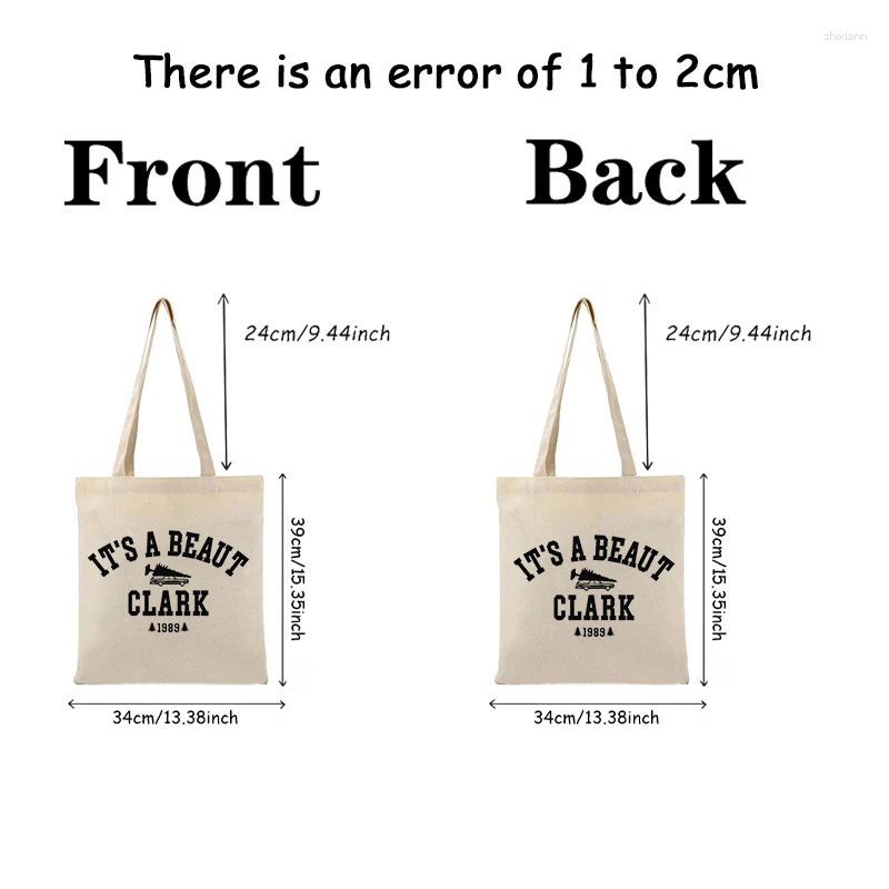 Shopping Bags It's A Beaut Clark Pattern Women Shoulder Bag Christmas For Friends Mother Daughter Canvas Tote Reusable zhanyishengli