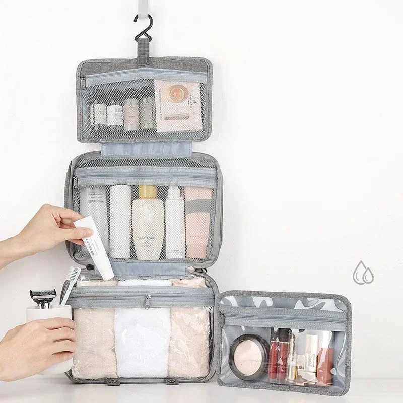 Travel waterproof folding wet dry separation toilet bag cosmetic storage bag large capacity cosmetic bag W240905