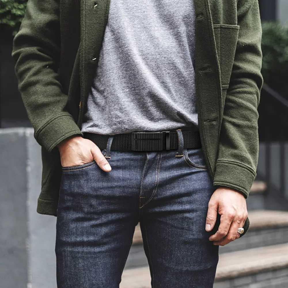 Hot selling mens nylon breathable belt mens denim design belt outdoor tactical belt military famous brand belt womens belt W240905