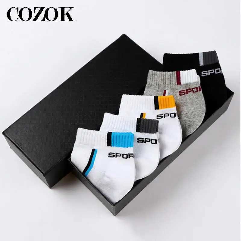 5 Pairs Plus Size38-47 Men Ankle Socks Breathable Cotton Sports Socks Mesh Casual Athletic Summer Thin Cut Short Sokken For Male Y240906