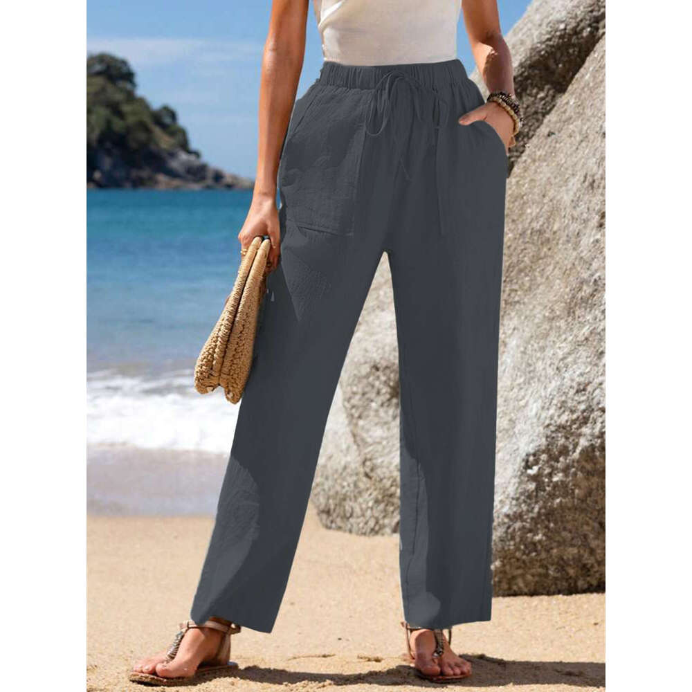 2024 new loose casual for women's autumn winter wide pants with a hanging feeling straight leg pants, long and high-end