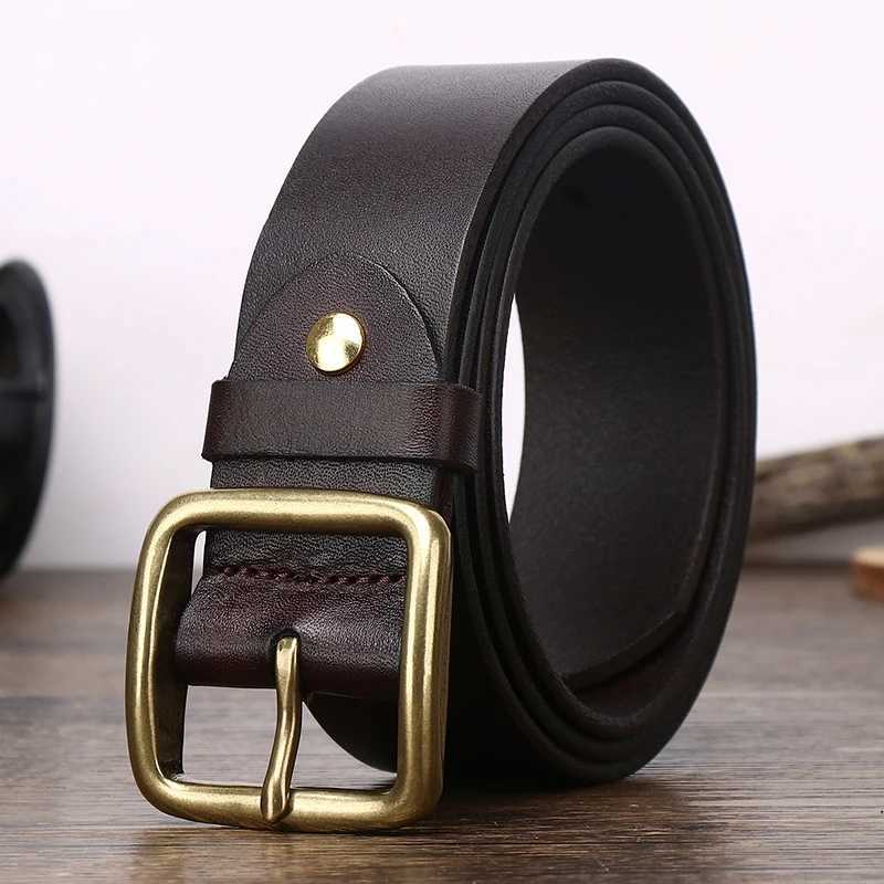 Mens leather belt top casual high-quality belt retro design pin buckle leather belt fashionable original denim W240905