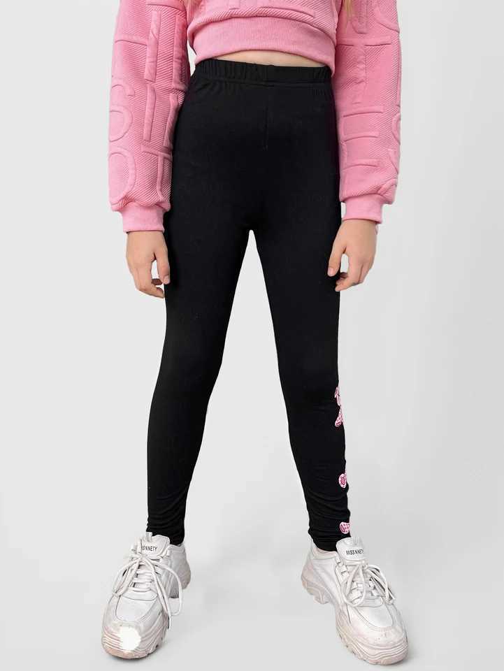 7-14Y Girls Trousers Leggings Cheap Sports Print Fashion Kids Clothes Y240906