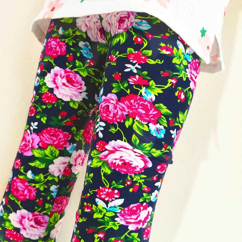 Kids Clothes Girl Legging Spring Autumn Baby Girls Print Flower Pants Summer Children Stretch Slim Trousers 2-11 Years Y240906
