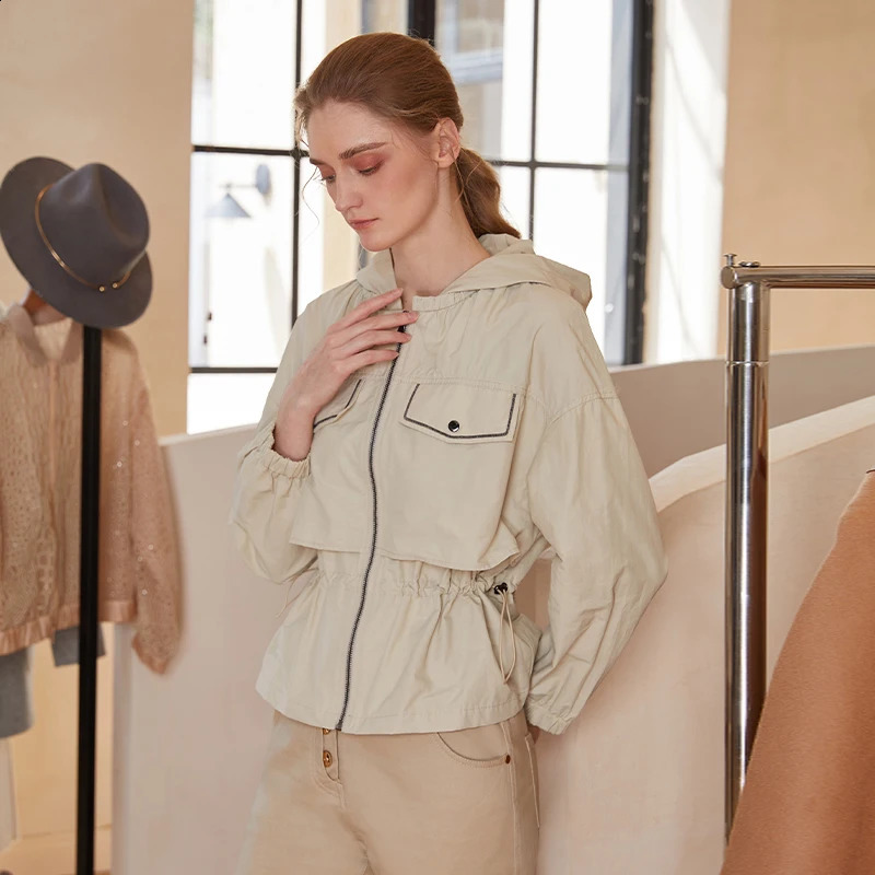 K1706X high-quality autumn and winter womens short clip top hooded top 240906