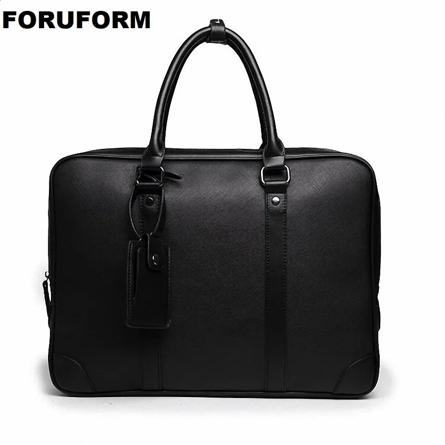 Simple n mens notebook handbag soft PU leather fashionable business briefcase messenger bag 240906