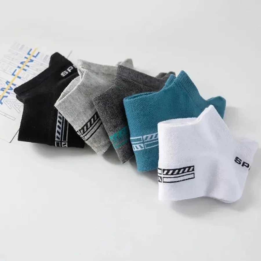 5/10 pairs of mens short socks fashionable high-quality low cut round neck ankle socks mesh breathable casual mens boat socks W240905
