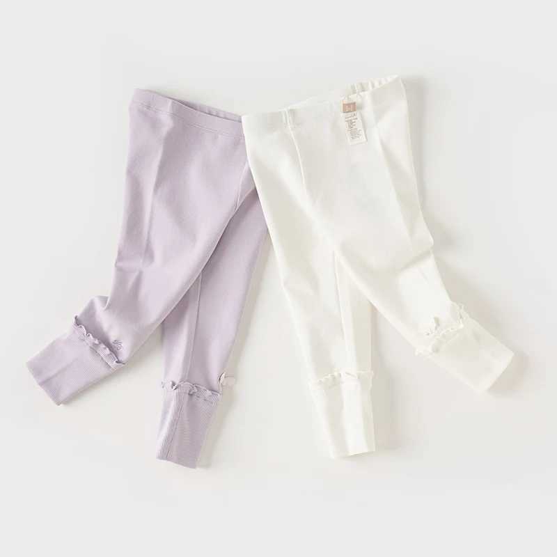 Dave Bella Childrens Pants 2024 New Spring Girls Casual Fashion Cotton Tight Pants Leggings Sport Outdoor Party DB1248415 Y240906