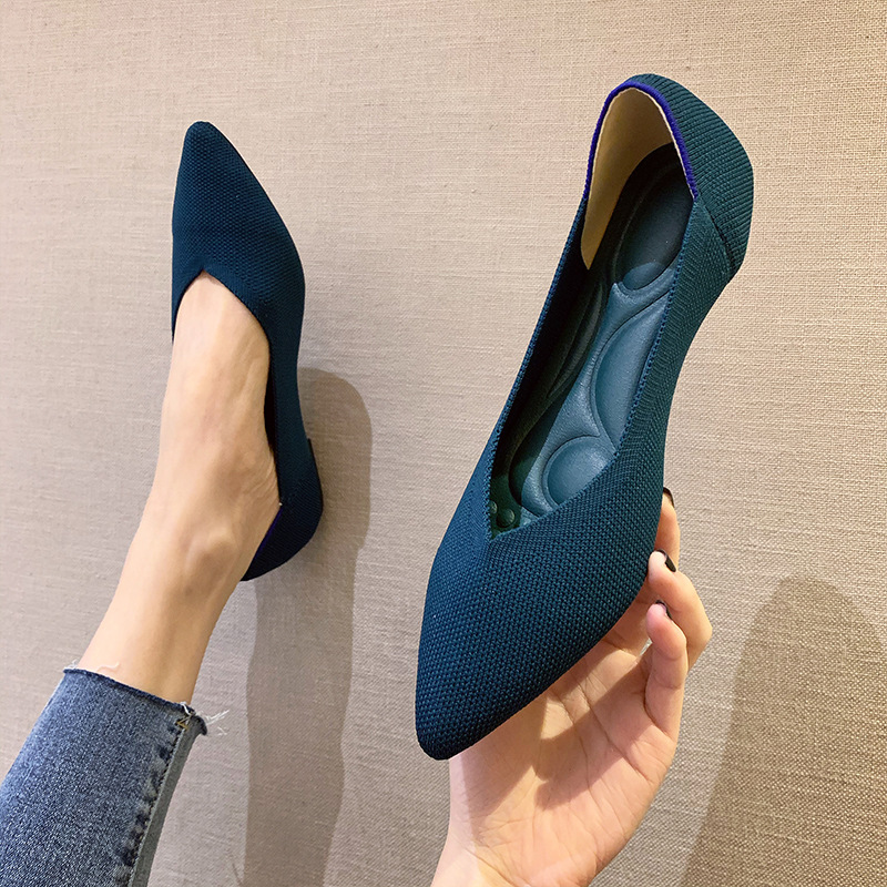 Casual Shoes flat shoes fashion leisure Women's flat shoes pointed knitting elastic comfortable boutique shoes