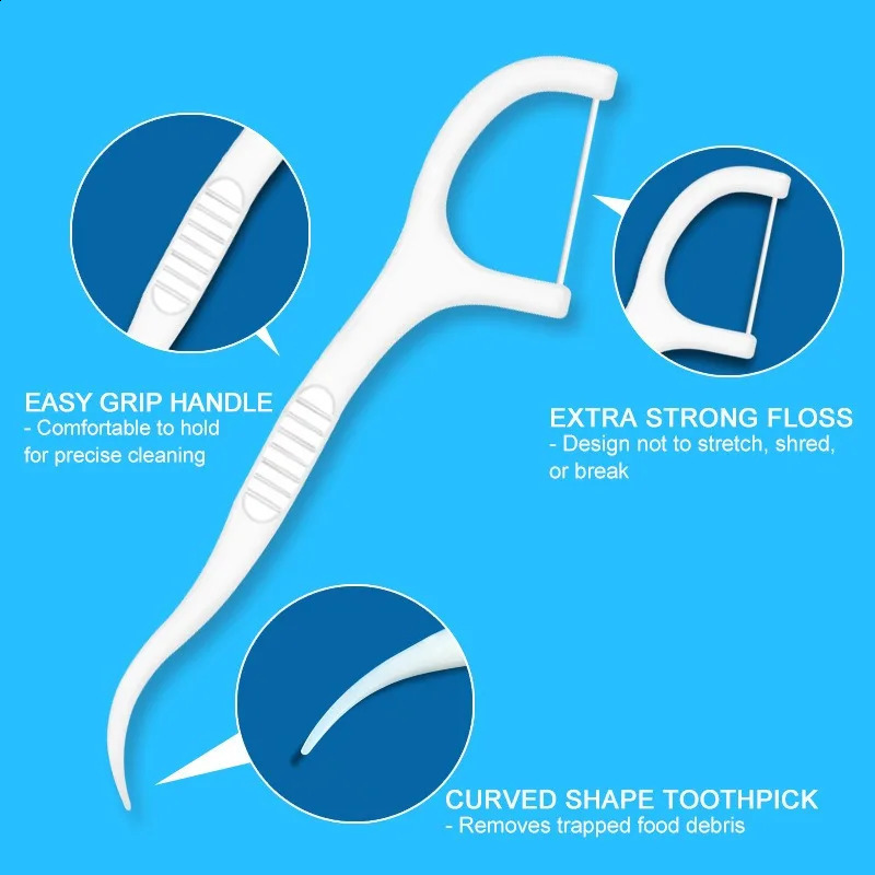 300pcs Dental Floss Plastic Toothpicks With Thread Ultra Thin Tooth Picks Clean Between Teeth Adult Oral Cleaning 240905