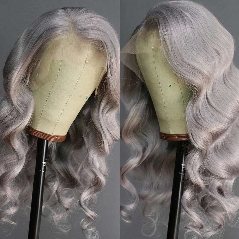 MXWIG Orange Ginger Blue Synthetic Lace Front Wig Middle Part Body Wave Wigs For Women Use Blonde Black Hair